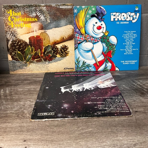 Christmas Vinyl Record Lot - Frosty The Snowman, That Christmas Feeling, Santa - Picture 1 of 5